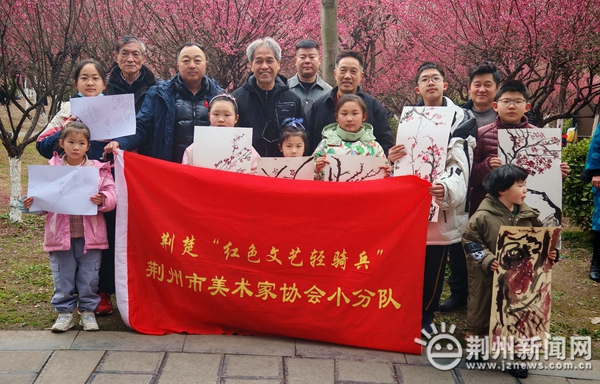 中山公园满园梅幽香画笔写生赞荆州