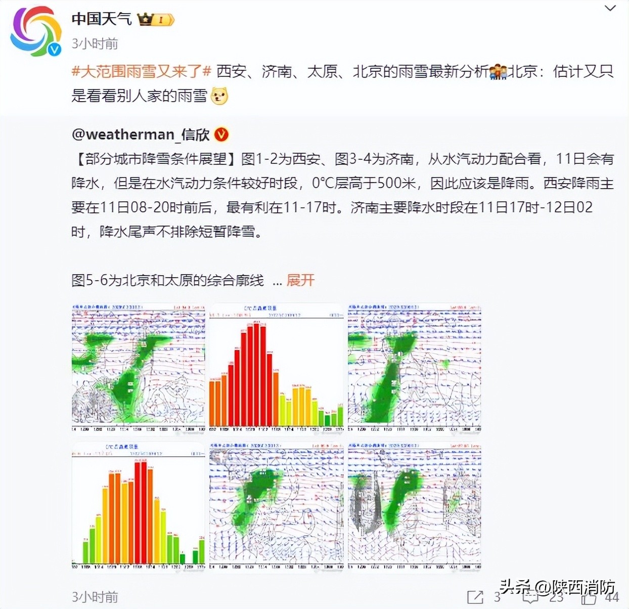 雨雪大风来袭!陕西最低气温22℃!